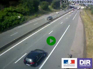 Caméra autoroutière sur l'A47 à hauteur de Givors, a proximité de Lyon. La webcam est orientée vers Lyon