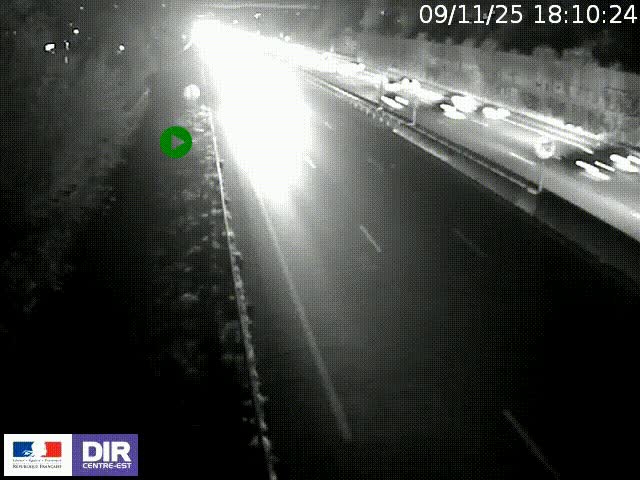 Webcam à Bron sur l'A43 à la jonction avec le boulevard périphérique de Lyon (D383). Vue orientée vers Lyon