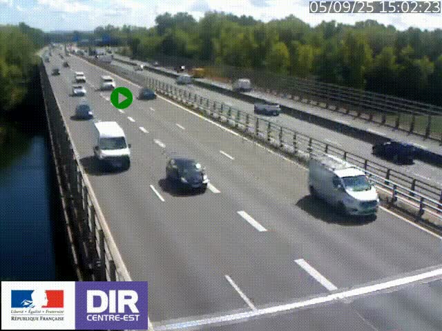 Caméra trafic à la jonction entre l'A46 (Rocade-est de Lyon) et l'A42 à hauteur de Vault-en-Velin en direction de Marseille