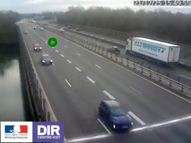 Caméra trafic à la jonction entre l'A46 (Rocade-est de Lyon) et l'A42 à hauteur de Vault-en-Velin en direction de Marseille