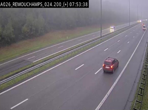 Webcam à hauteur de Spa entre la sortie Remouchamps et la sortie Stavelot. Vue orientée vers les Ardennes