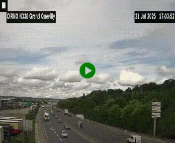 Webcam routière sur N338 à hauteur de Grand-Quevilly en périphérie de Rouen. Vue orientée vers Rouen