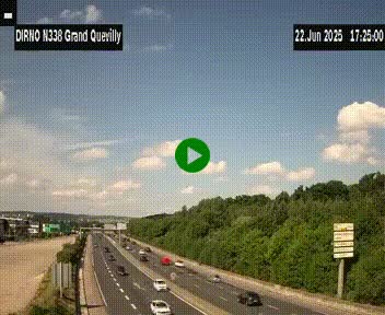 Webcam routière sur N338 à hauteur de Grand-Quevilly en périphérie de Rouen. Vue orientée vers Rouen