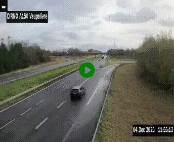 Webcam autoroute A150 à hauteur de La Vaupalière en périphérie de Rouen. Vue orientée vers Rouen
