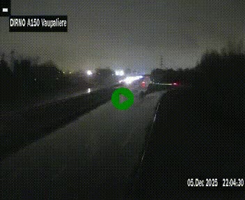 Webcam autoroute A150 à hauteur de La Vaupalière en périphérie de Rouen. Vue orientée vers Rouen