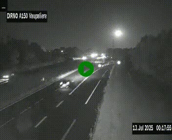 Webcam autoroute A150 à hauteur de La Vaupalière en périphérie de Rouen. Vue orientée vers Rouen