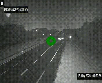 Webcam autoroute A150 à hauteur de La Vaupalière en périphérie de Rouen. Vue orientée vers Rouen