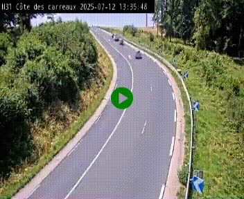 Webcam en haut de la Côte des Carreaux sur la N31 à Avesnes-en-Bray. Vue orientée vers Rouen