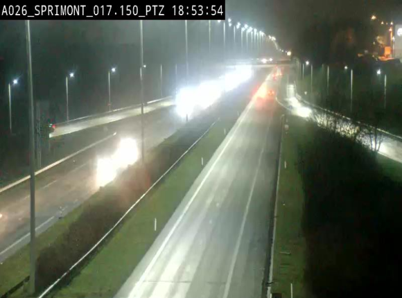 Webcam A26 (E25) à Sprimont, sur l'autoroute entre Liège et Arlon. Vue orientée vers le Luxembourg