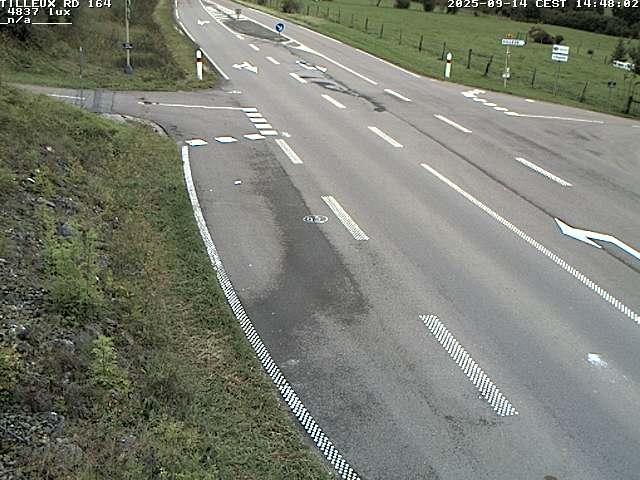 Webcam sur la RD164 à Tilleux. Vue orientée vers Neufchâteau
