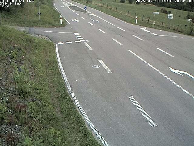 Webcam sur la RD164 à Tilleux. Vue orientée vers Neufchâteau