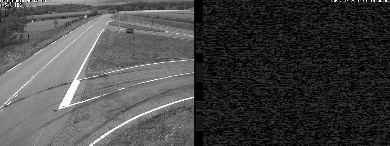 Webcam à Bellefontaine dans les Vosges à 552 mètres d'altitude sur la D63, à la jonction avec la D20A