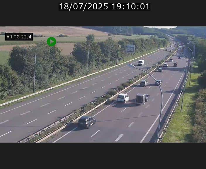 Traffic live webcam Luxembourg Flaxweiler - A1 direction Luxembourg - BK 22.4