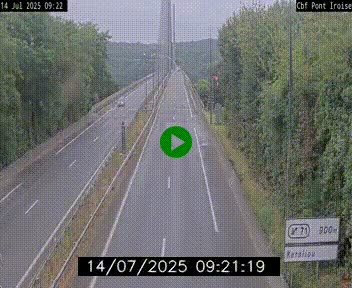 Webcam sur la N165 après le Pont de l'Iroise, à l'entrée de Brest