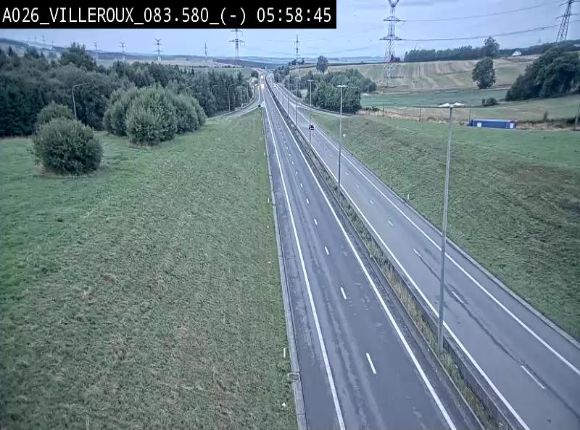 Webcam autoroute A26/E25 à hauteur de Vaux-sur-Sûre, à la jonction avec la N85 en direction de Liège - BK 83.6