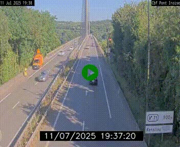Webcam sur la N165 après le Pont de l'Iroise, à l'entrée de Brest
