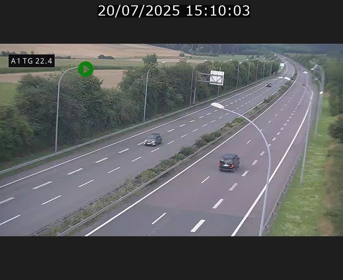 Traffic live webcam Luxembourg Flaxweiler - A1 direction Luxembourg - BK 22.4