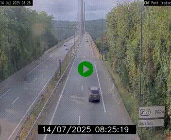 Webcam sur la N165 après le Pont de l'Iroise, à l'entrée de Brest