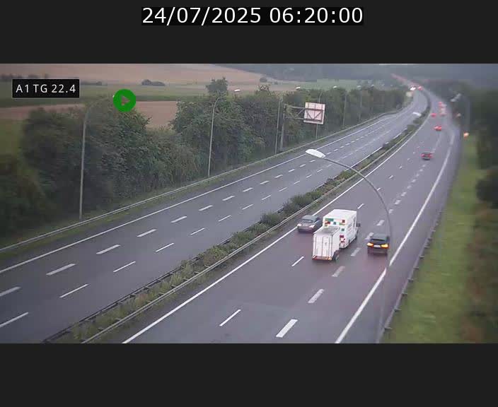 Traffic live webcam Luxembourg Flaxweiler - A1 direction Luxembourg - BK 22.4