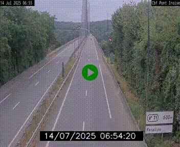 Webcam sur la N165 après le Pont de l'Iroise, à l'entrée de Brest