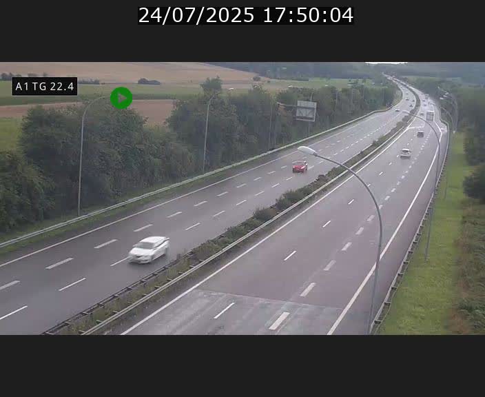 Traffic live webcam Luxembourg Flaxweiler - A1 direction Luxembourg - BK 22.4