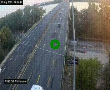 Webcam sur le périphérique de Bordeaux à l'est de la ville. Caméra située sur le Pont Mitterand sur la N230