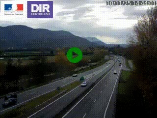 Caméra trafic à Meylan sur la Rocade-Sud de Grenoble en direction d'Aix-en-Provence