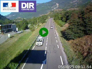 Web cam sur la N90 à Aime, en provenance de Bourg-Saint-Maurice et en direction d'Albertville