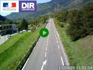 Web cam sur la N90 à Aime, en provenance de Bourg-Saint-Maurice et en direction d'Albertville