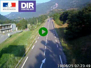 Web cam sur la N90 à Aime, en provenance de Bourg-Saint-Maurice et en direction d'Albertville