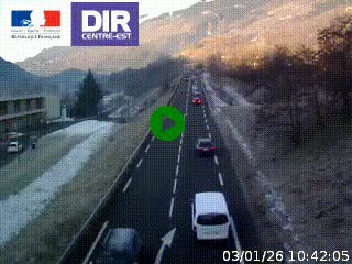 Web cam sur la N90 à Aime, en provenance de Bourg-Saint-Maurice et en direction d'Albertville