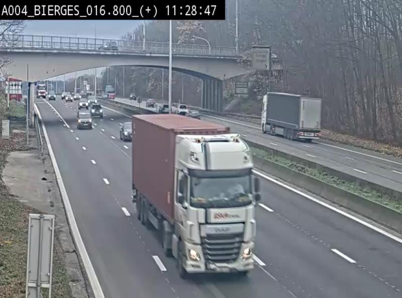Webcam à Wavre, à hauteur de la sortie 5 Bierges. Vue orientée vers Namur