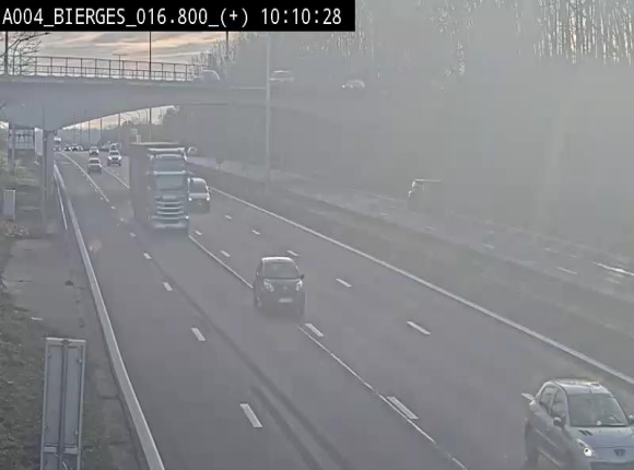 Webcam à Wavre, à hauteur de la sortie 5 Bierges. Vue orientée vers Namur