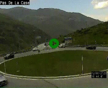 Webcam sur la N22 au niveau du poste frontière entre la France et Andorre à proximité de Pas de la Case à plus de 2000 mètres d'altitude