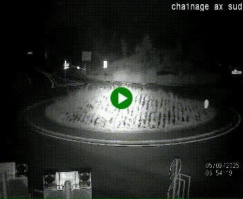 Webcam au nord d'Ax-les-Thermes au niveau de l'aire de chaînage de la N20. Vue orientée vers les Pyrénées, en direction de Pas de la Case