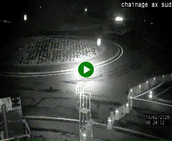 Webcam au nord d'Ax-les-Thermes au niveau de l'aire de chaînage de la N20. Vue orientée vers les Pyrénées, en direction de Pas de la Case