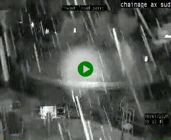 Webcam au nord d'Ax-les-Thermes au niveau de l'aire de chaînage de la N20. Vue orientée vers les Pyrénées, en direction de Pas de la Case