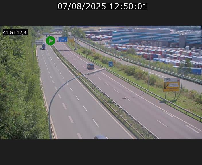 Traffic live webcam Luxembourg Senningerberg - A1 direction Allemagne - BK 12.3