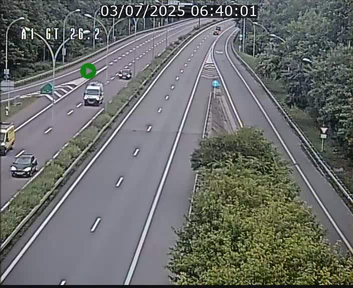 Traffic live webcam Luxembourg Grevenmacher - A1 direction Allemagne - BK 26.2