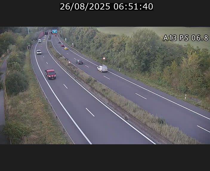 Traffic live webcam Luxembourg Ehlerange - A13 direction Esch-sur-Alzette - BK 6.8