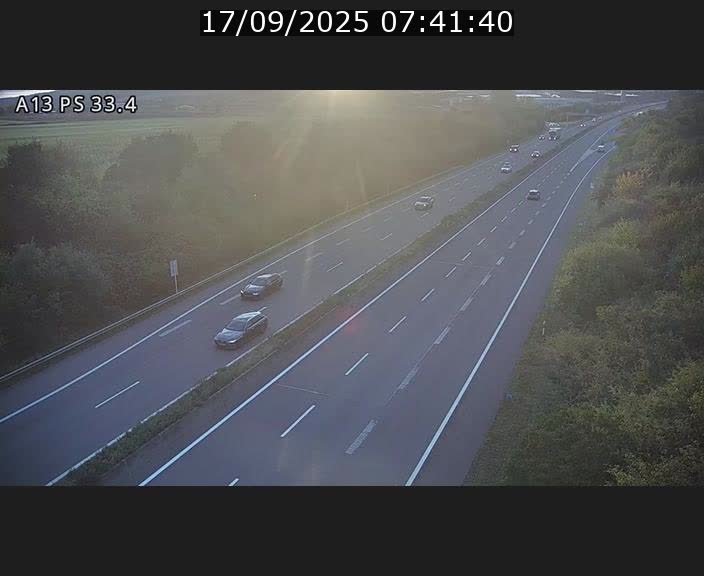 Webcam trafic sur A13 à hauteur de Mondorf-les-Bains en direction d'Altwies