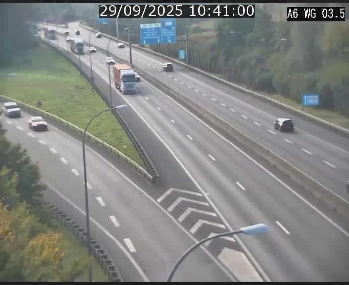 Traffic live webcam Luxembourg - Croix de Cessange - A6 - BK 3.5 - direction France/Allemagne