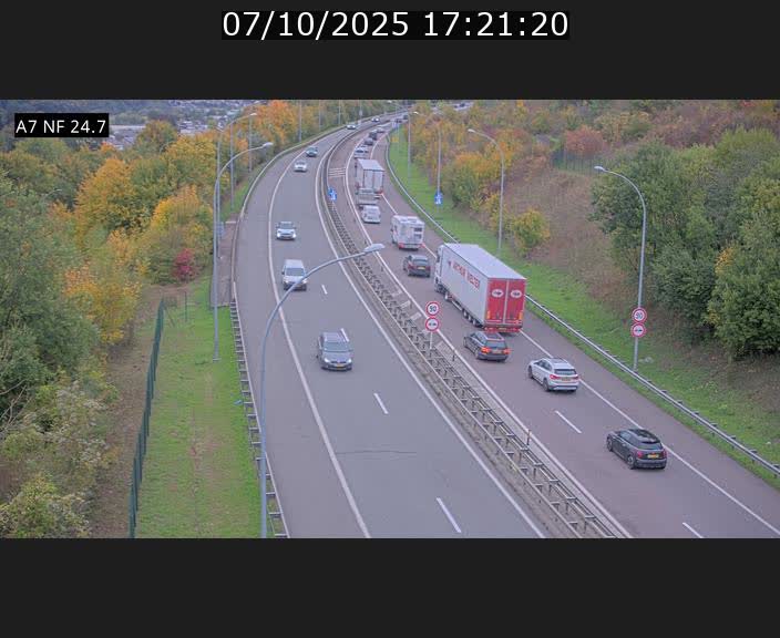 Caméra trafic Luxembourg - A7, Schieren direction Mersch