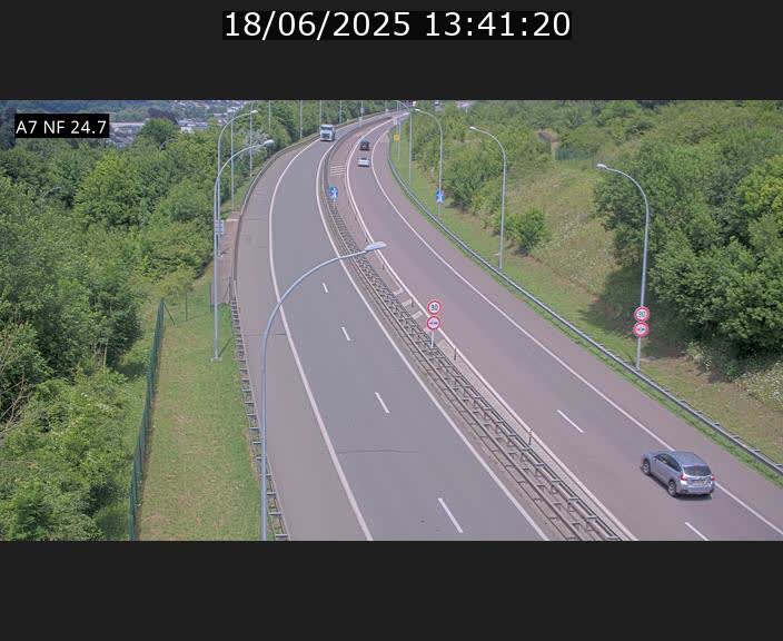 Caméra trafic Luxembourg - A7, Schieren direction Mersch