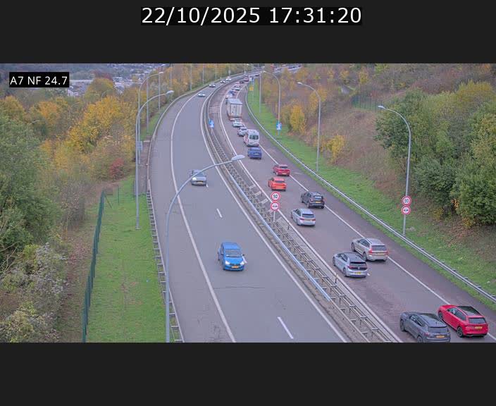 Caméra trafic Luxembourg - A7, Schieren direction Mersch