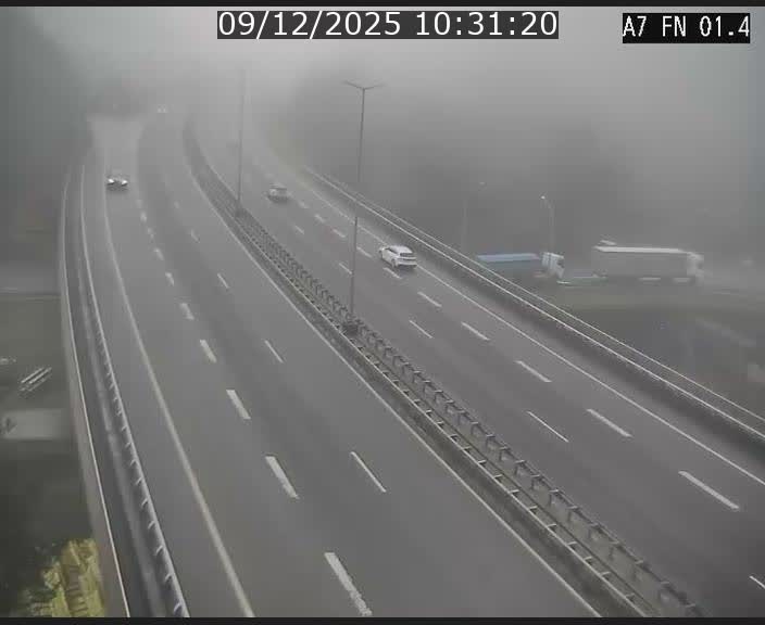 Caméra autoroute Luxembourg A7 - Tunnel Stafelter - direction Echangeur Grünewald