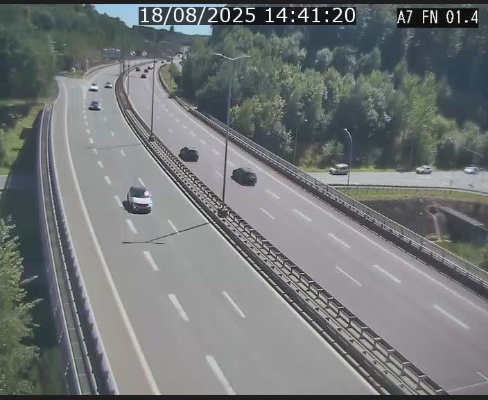 Caméra autoroute Luxembourg A7 - Tunnel Stafelter - direction Echangeur Grünewald