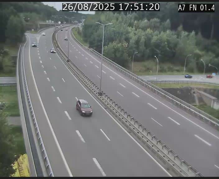 Caméra autoroute Luxembourg A7 - Tunnel Stafelter - direction Echangeur Grünewald