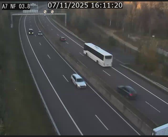 Webcam autoroute A7 au Luxembourg à la sortie du Tunnel Stafelter vers le Nord