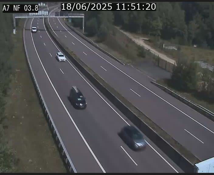 Webcam autoroute A7 au Luxembourg à la sortie du Tunnel Stafelter vers le Nord